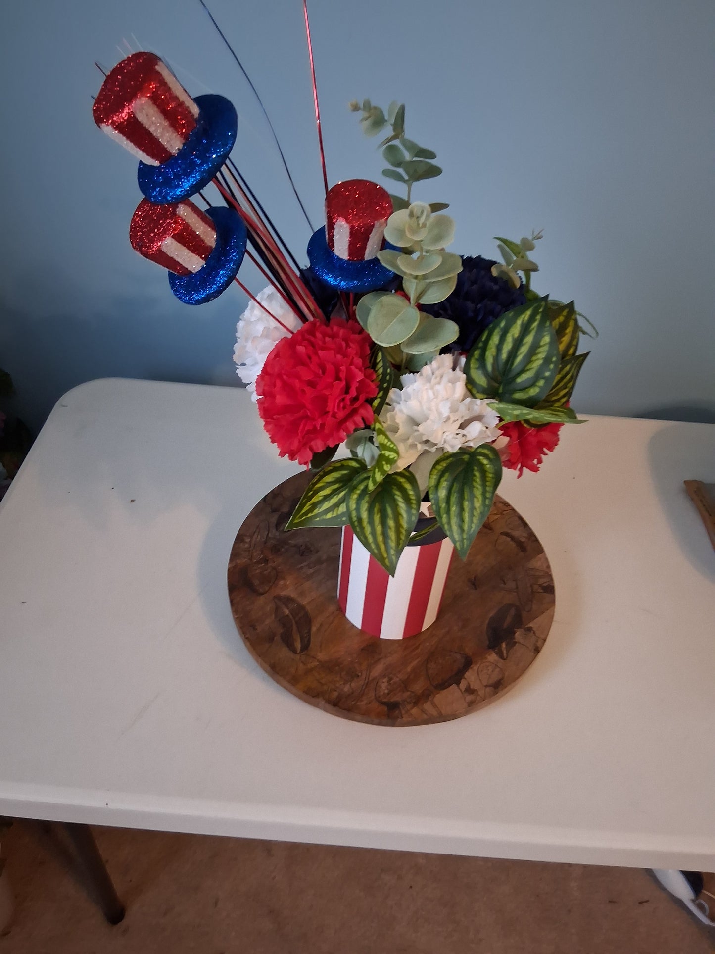 Patriotic Milk Jug Floral Arrangement