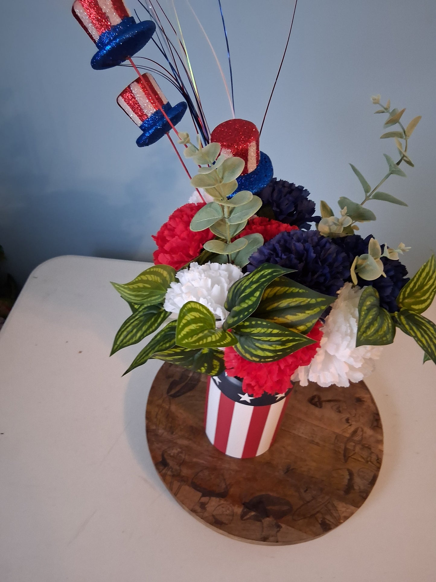 Patriotic Milk Jug Floral Arrangement