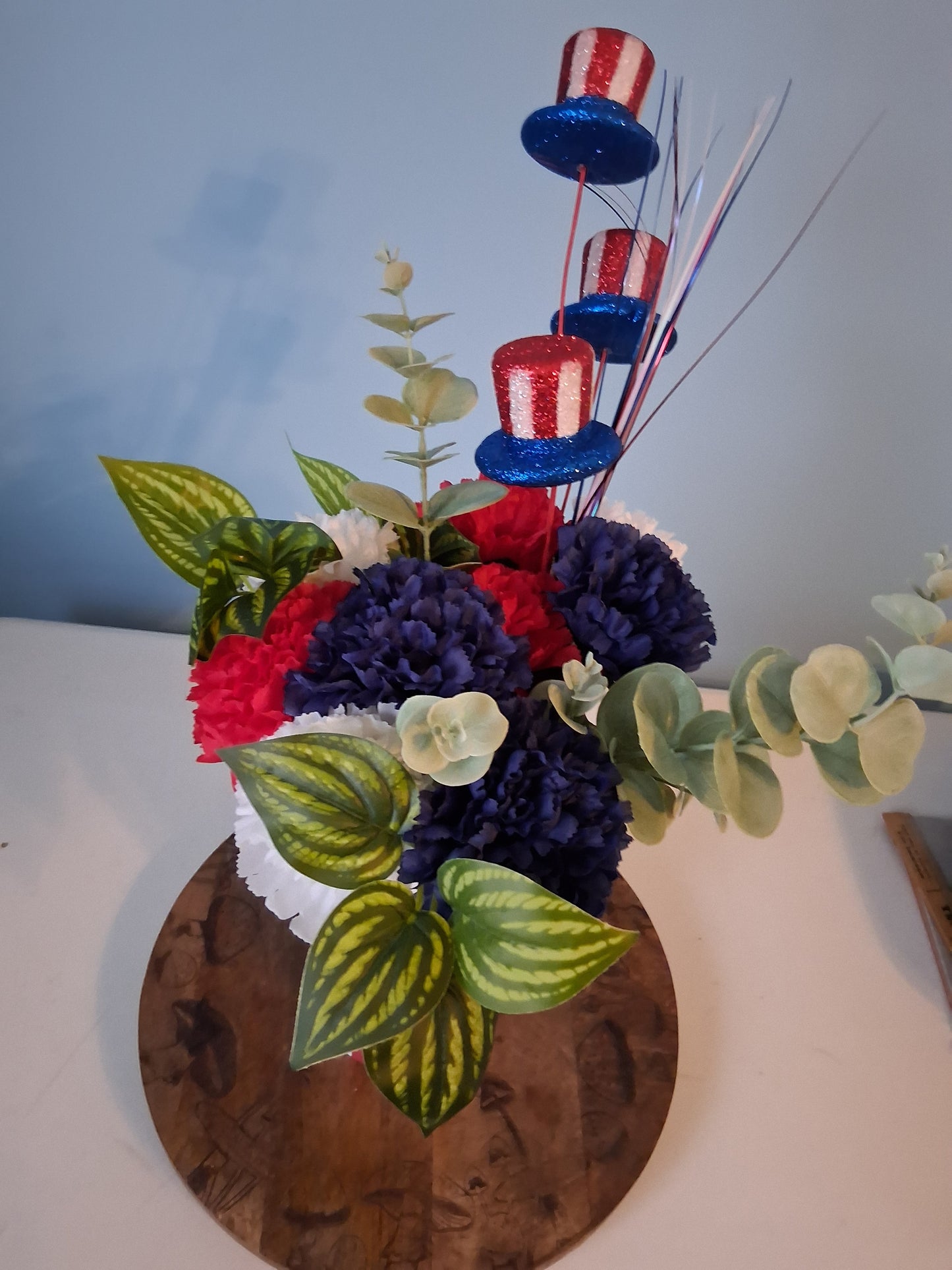 Patriotic Milk Jug Floral Arrangement