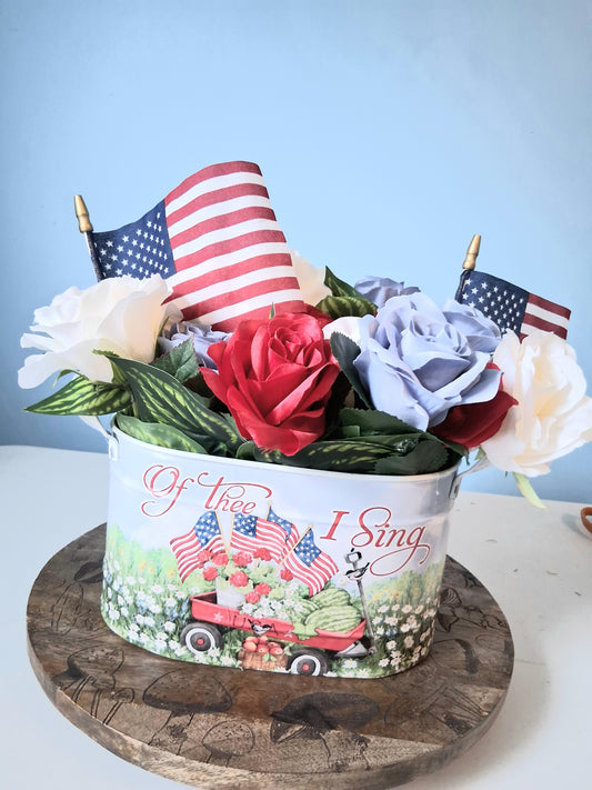 Handmade Patriotic Floral Arrangement