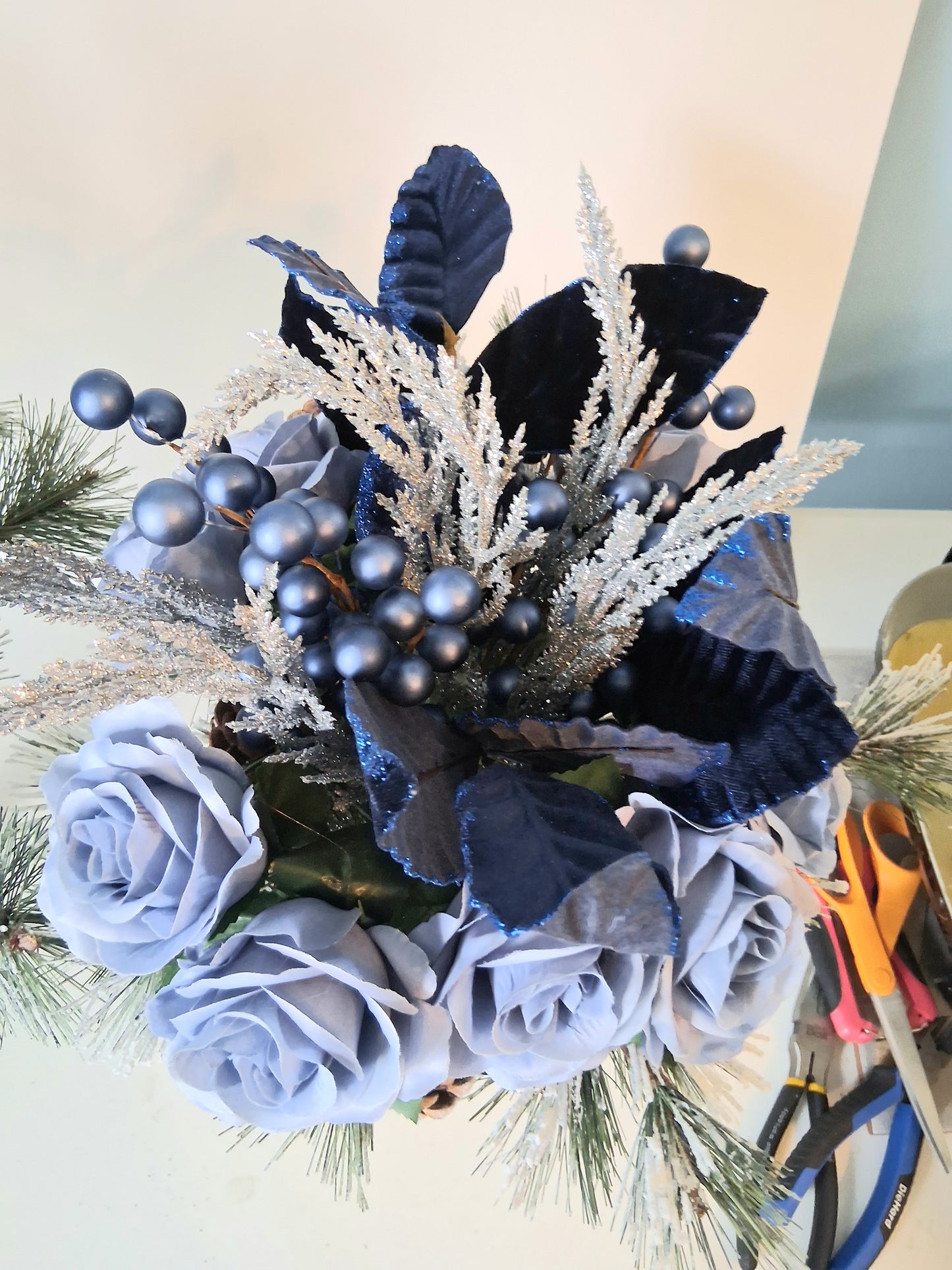 Winter Floral Candle Holder Set (Set of 2)
