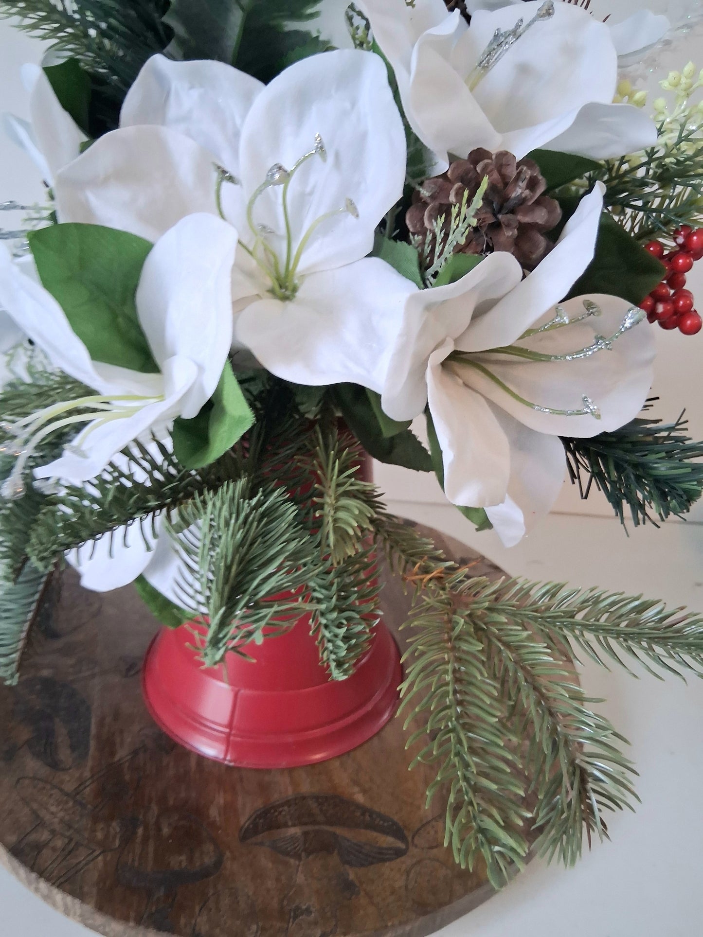 Red Bell Holiday Floral Arrangement