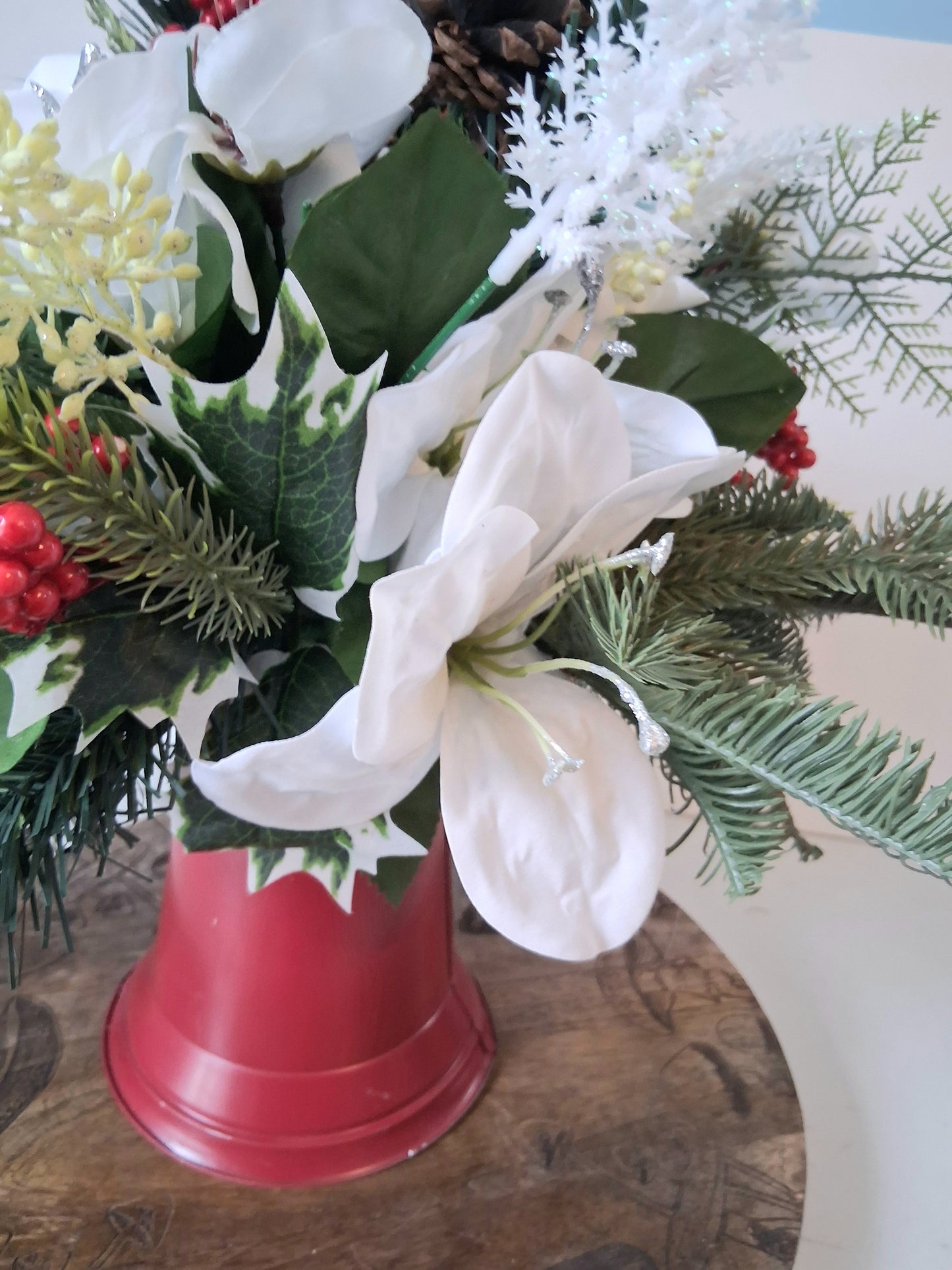 Red Bell Holiday Floral Arrangement