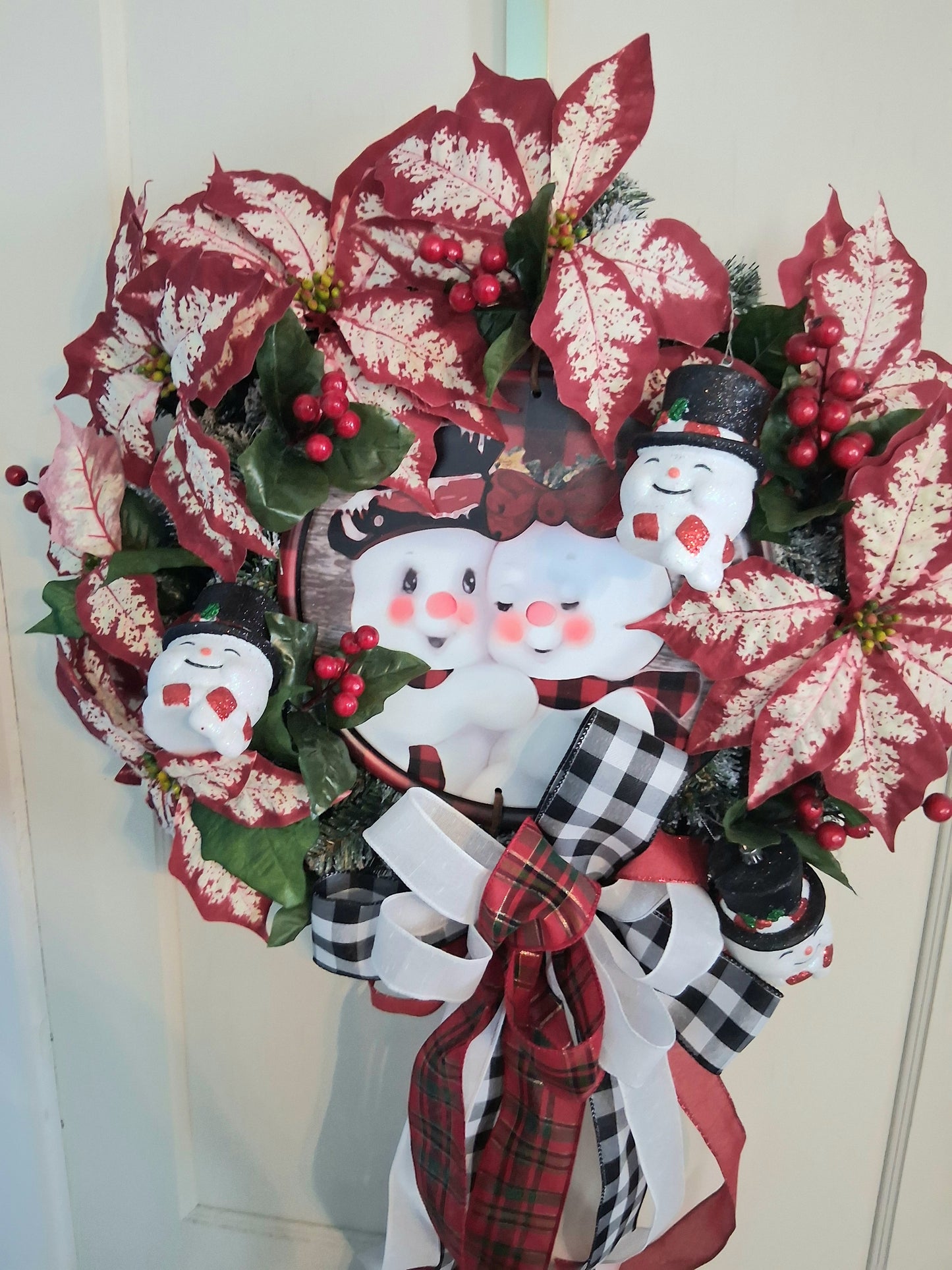 Snowman Family Holiday Wreath